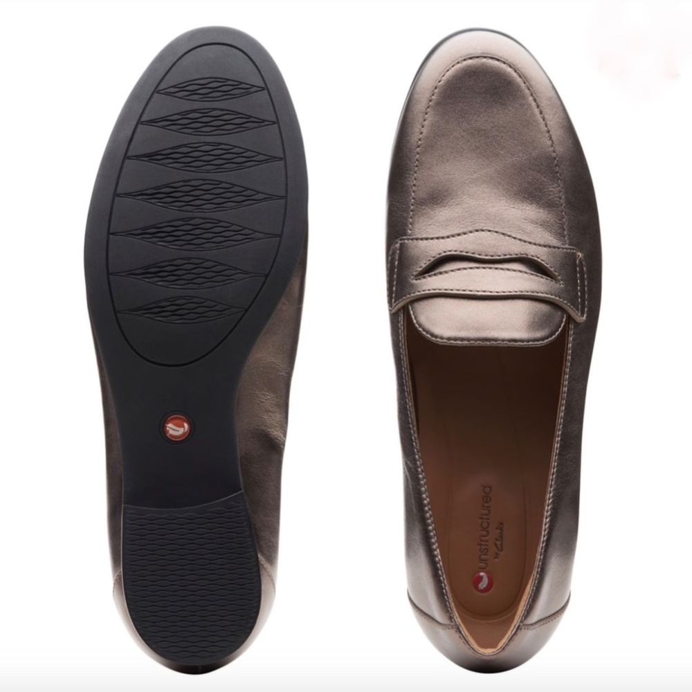 Unstructured by Clarks Pebble Metallic Loafer NWT - Picture 5 of 6